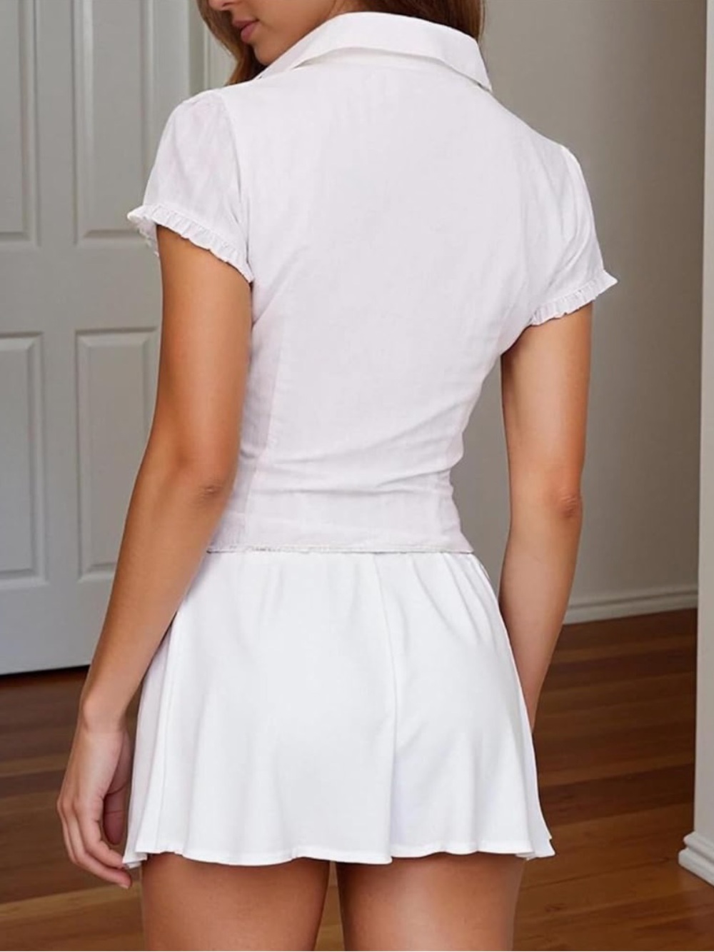 Short-Sleeve Button-Front Top - Picture 2 of 6